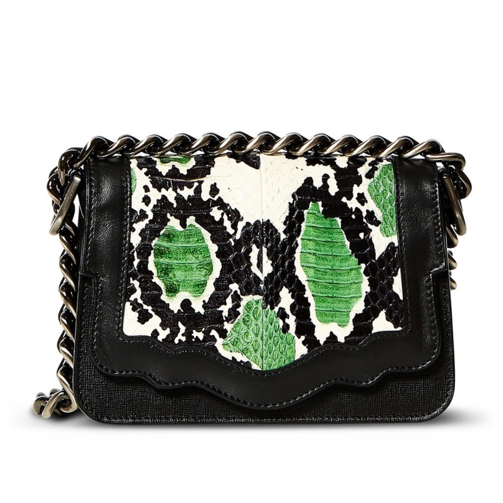 Thale Blanc Saffiano Snakeskin Leather Crossbody.
